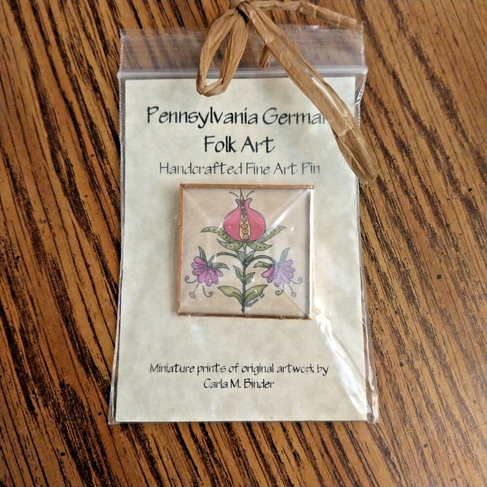 Pennsylvania German Folk Art Handcrafted Fine Art Pin